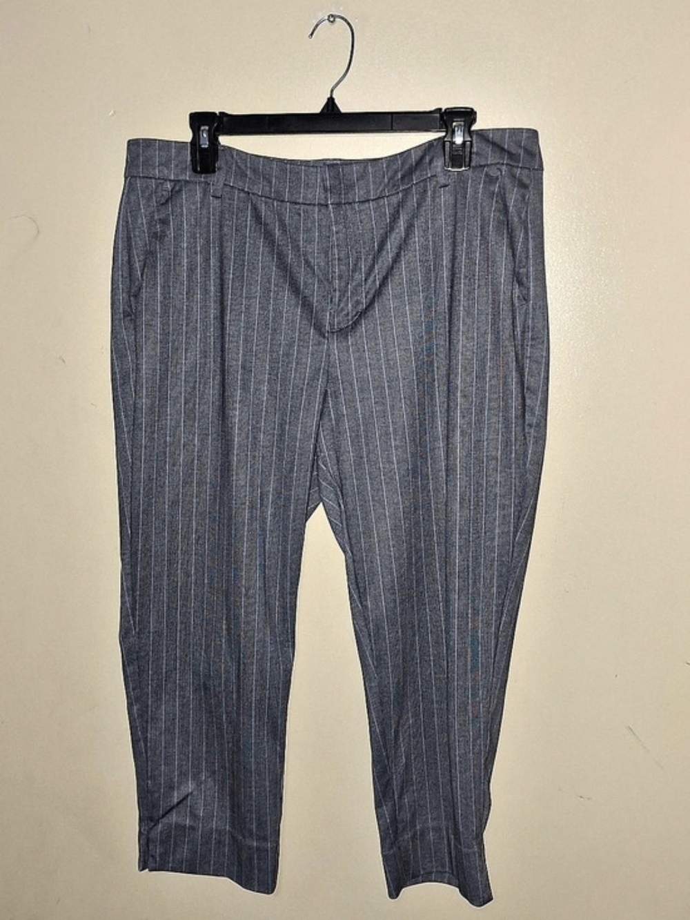 Liverpool Striped Ankle Pants in Gray & White Size 14P/32 Like New
